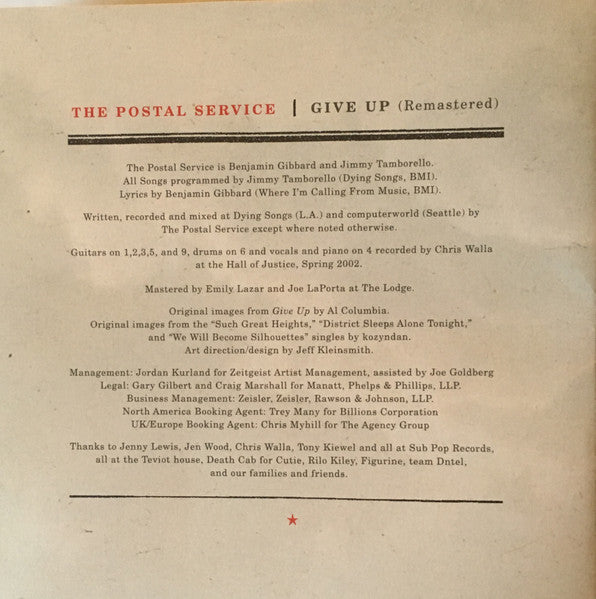 Give Up - Postal Service, The