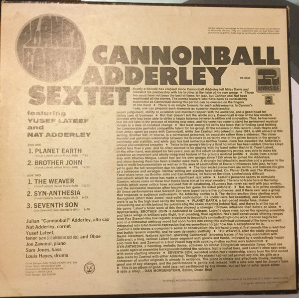 Planet Earth - Adderley, Cannonball Sextet