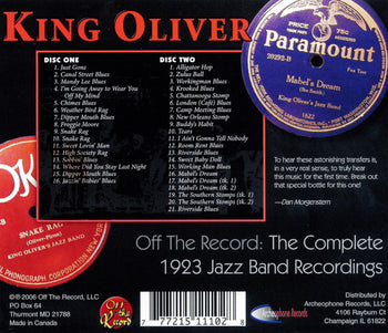 Off The Record: The Complete 1923 Jazz Band Record - Oliver, King
