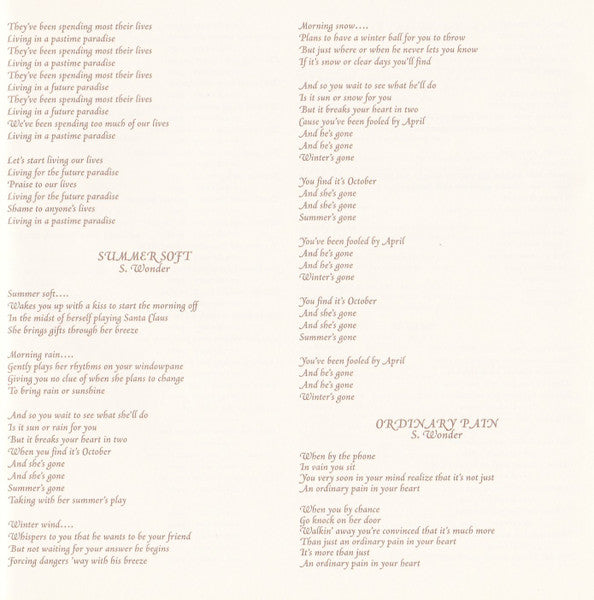 Songs In The Key Of Life - Wonder, Stevie