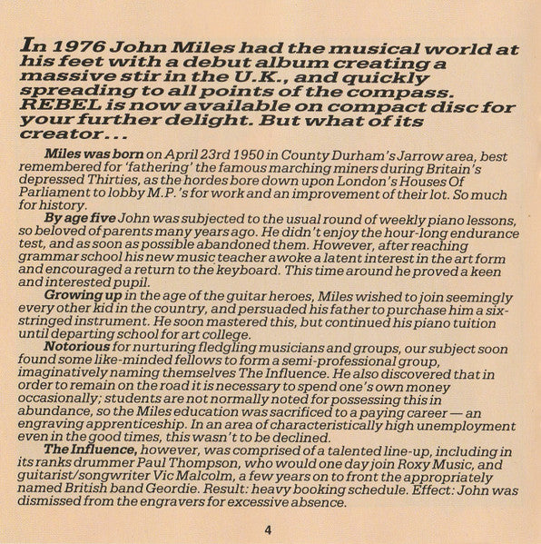 Rebel - Miles, John