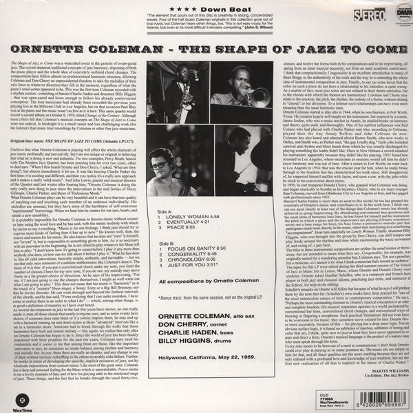 Shape Of Jazz To Come - Coleman, Ornette