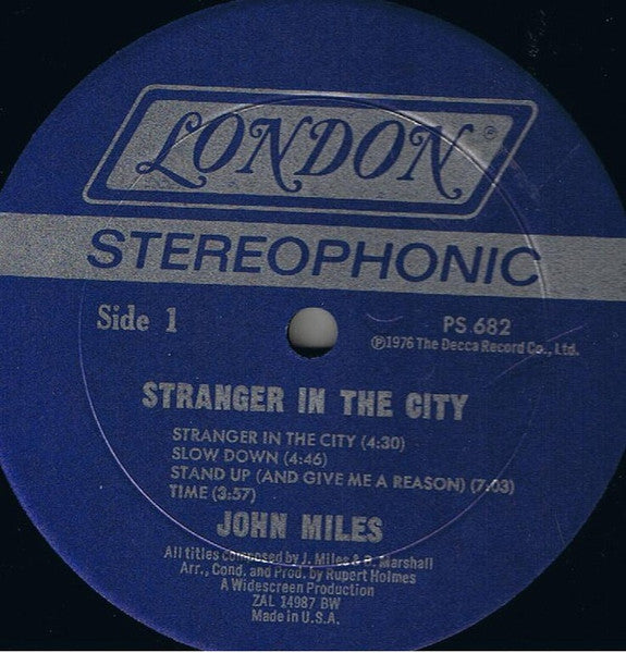 Stranger In The City - Miles, John