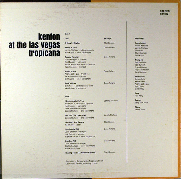 Kenton At The Las Vegas Tropicana - Kenton, Stan