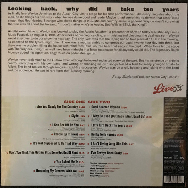 Live From Austin, Tx '84 - Jennings, Waylon