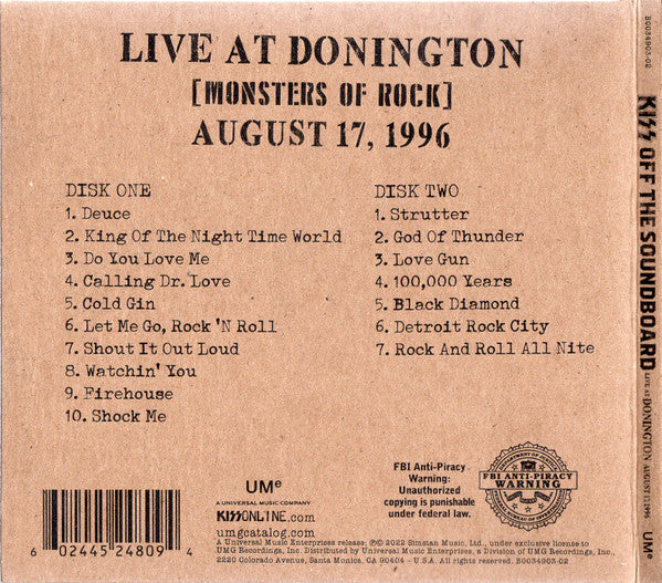 Kiss Off The Soundboard: Donington 1996 (Live) - Kiss