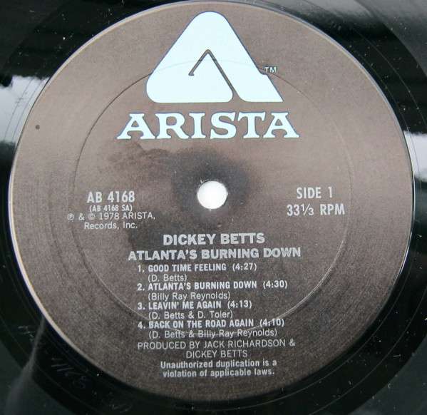 Atlanta's Burning Down - Betts, Dickey & Great Southern