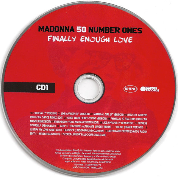 Finally Enough Love: 50 Number Ones - Madonna