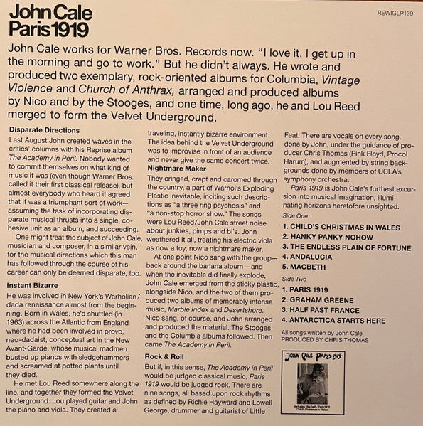 Paris 1919 - Cale, John
