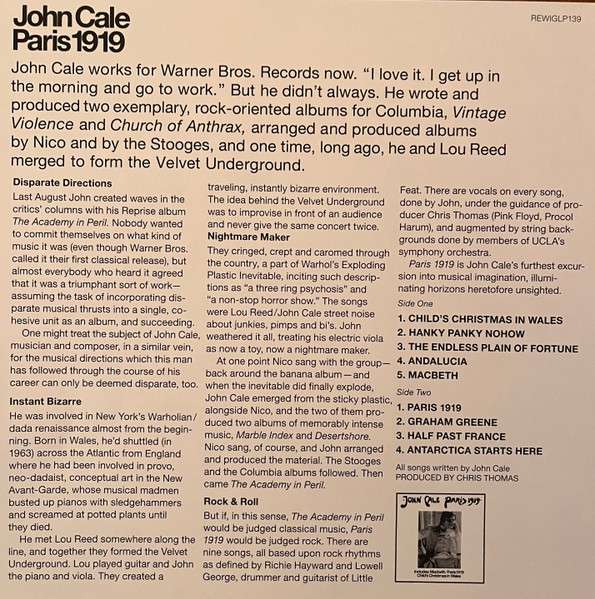 Paris 1919 - Cale, John