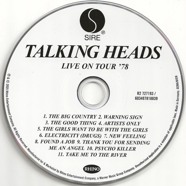 Live On Tour '78 - Talking Heads