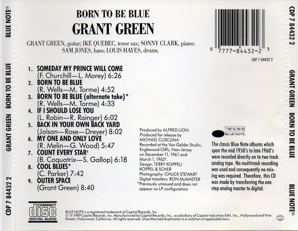 Born To Be Blue - Green, Grant