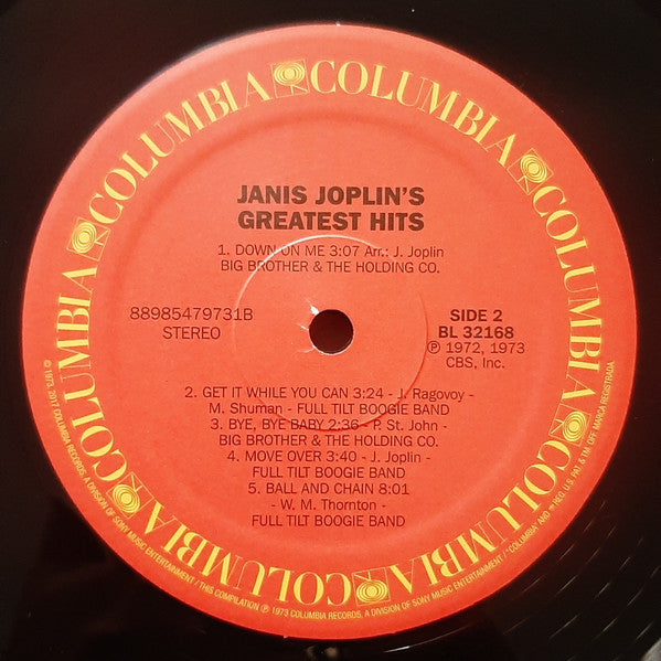 Janis Joplin's Greatest Hits - Joplin, Janis
