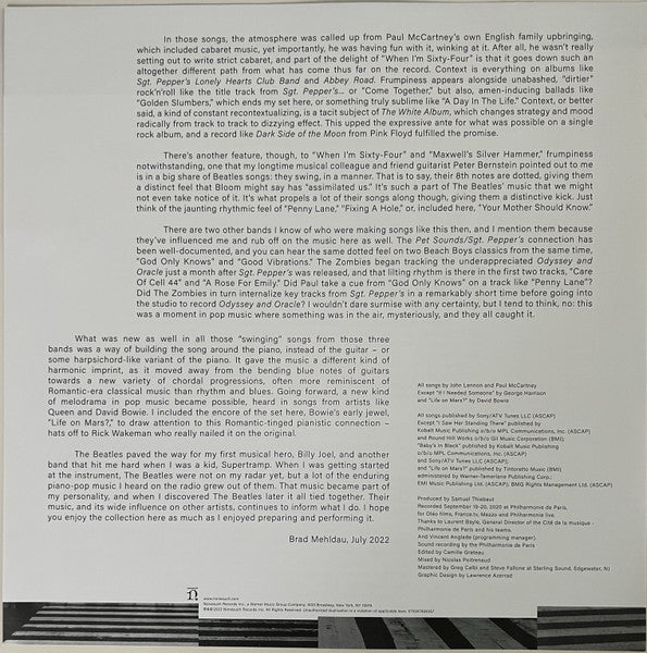 Your Mother Should Know: Brad Mehldau Plays The Be - Mehldau, Brad