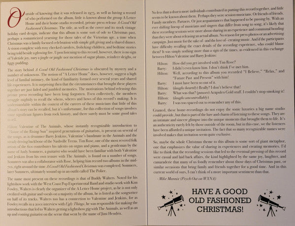 Have A Good Old Fashioned Christmas (White Vinyl) - A Letter Home