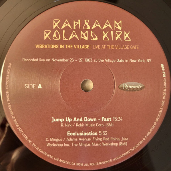 VIBRATIONS IN THE VILLAGE: LIVE - Kirk, Rahsaan Roland