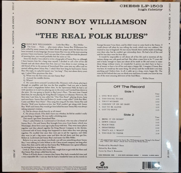 The Real Folk Blues - Williamson, Sonny Boy