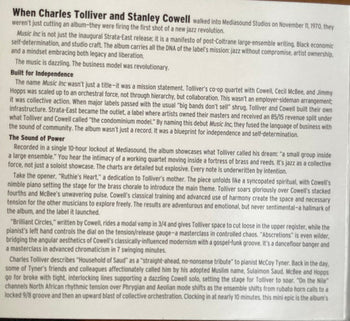 Music Inc - Tolliver, Charles / Cowell, Stanley