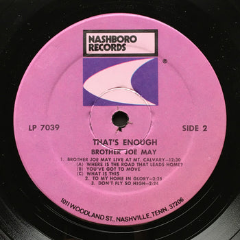 That’s Enough - May, Brother Joe