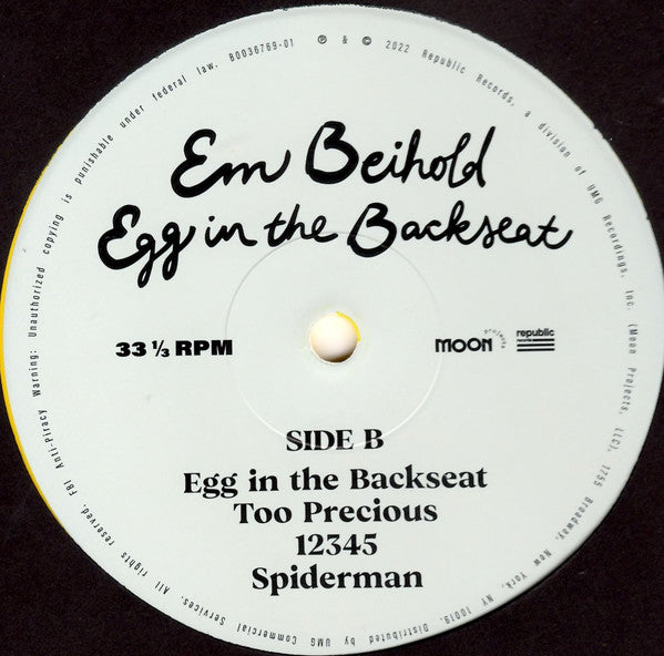 Egg In The Backseat (Ep) - Beihold, Em