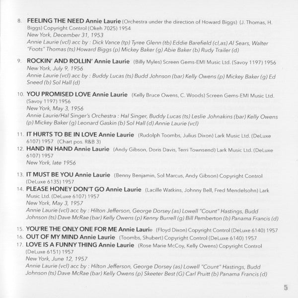 The Annie Laurie Collection 1945–62 - Laurie, Annie