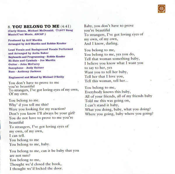 Rhythm Of Love - Baker, Anita