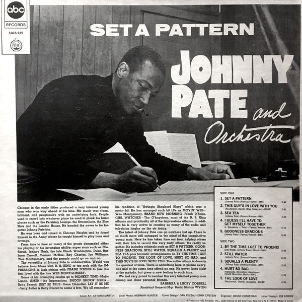 Set A Pattern - Pate, Johnny and Orchestra