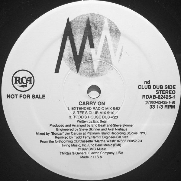 Carry On (The Todd Terry Released Project) - Wash, Martha