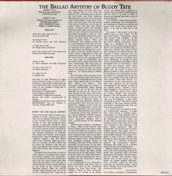 The Ballad Artistry Of Buddy Tate - Buddy Tate ft. The Ed Bickert Trio
