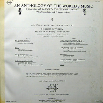An Anthology Of The World's Music: Turkey - Various