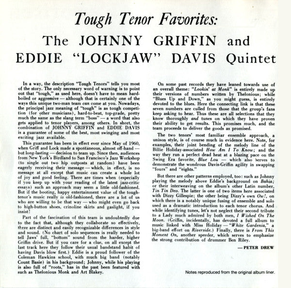 Tough Tenor Favorites - Davis, Eddie / Griffin, Johnny Quintet