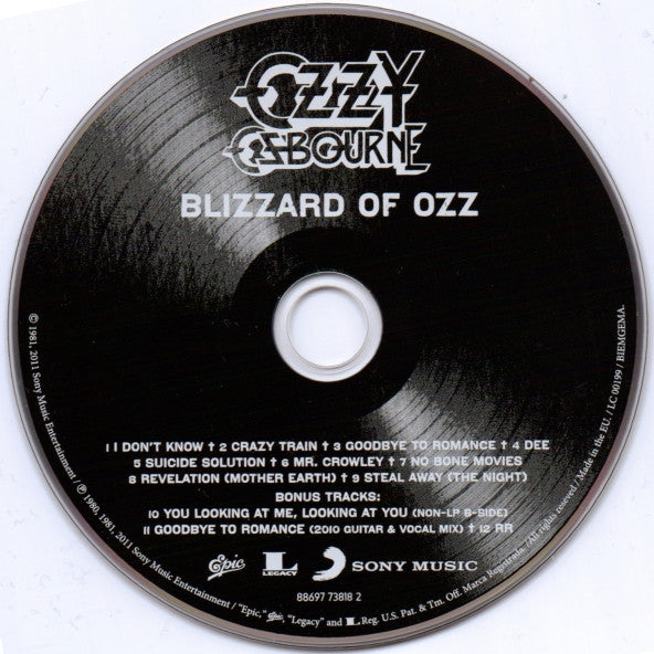 Blizzard Of Ozz - Osbourne, Ozzy