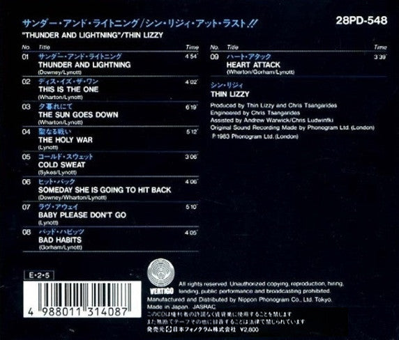Thunder And Lightning - Thin Lizzy