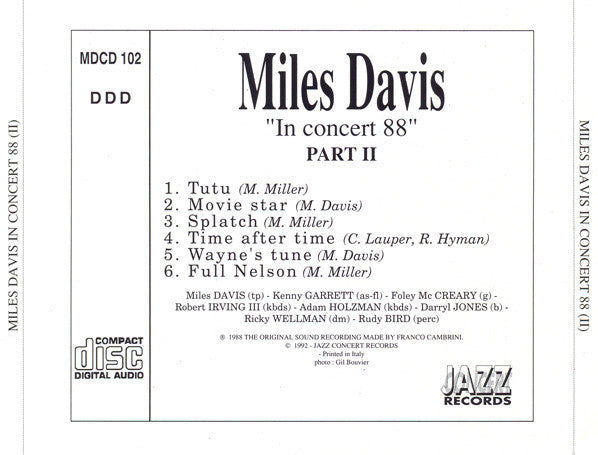 In Concert 88 - Part II - Davis, Miles