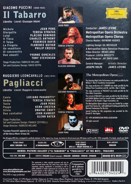 Il Tabarro / Pagliacci - Puccini, Giacomo