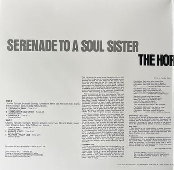 Serenade To A Soul Sister - Silver, Horace