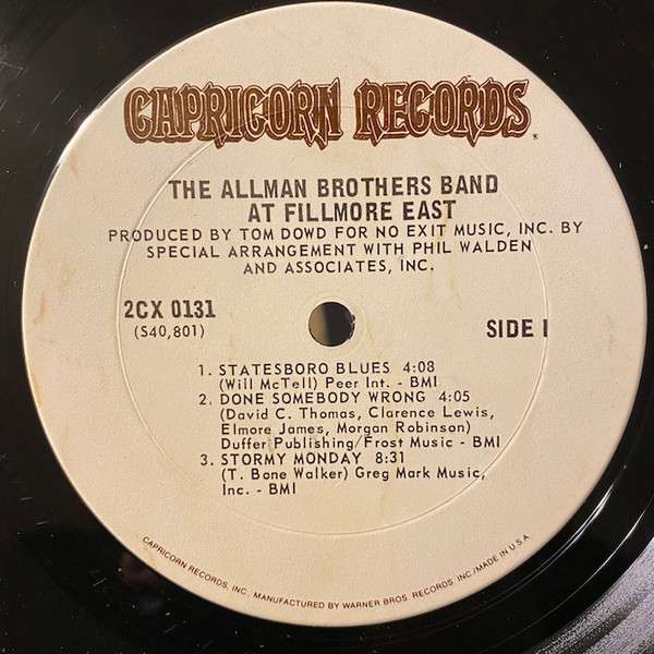 The Allman Brothers Band At Fillmore East - Allman Brothers Band, The