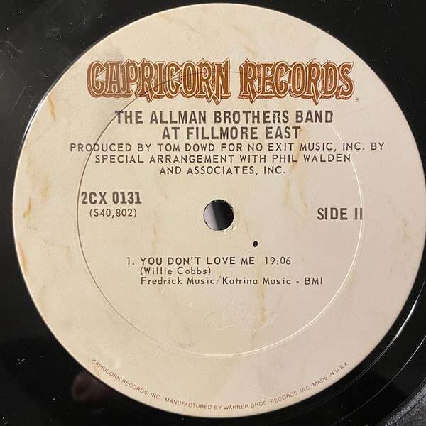 The Allman Brothers Band At Fillmore East - Allman Brothers Band, The
