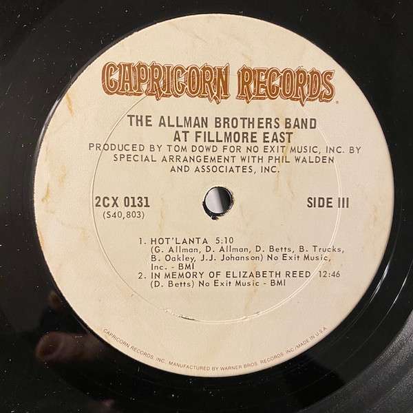 The Allman Brothers Band At Fillmore East - Allman Brothers Band, The