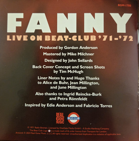 Live On Beat-Club '71-'72 - Fanny