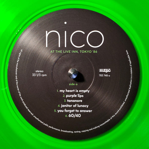 At the Live Inn, Tokyo '86 - Nico