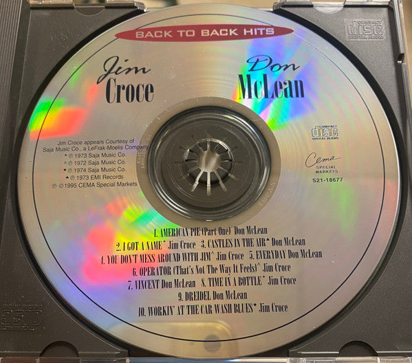 Back To Back Hits - Croce, Jim / Don McLean