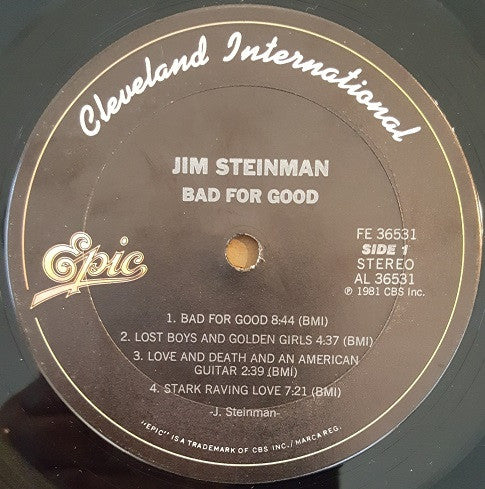 Bad For Good - Steinman, Jim