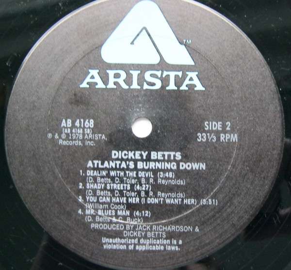 Atlanta's Burning Down - Betts, Dickey & Great Southern