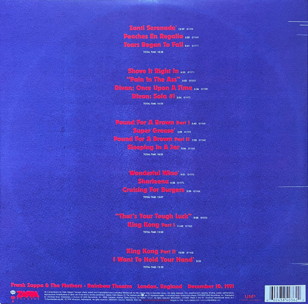 Live At The Rainbow Theatre - Zappa, Frank & The Mothers