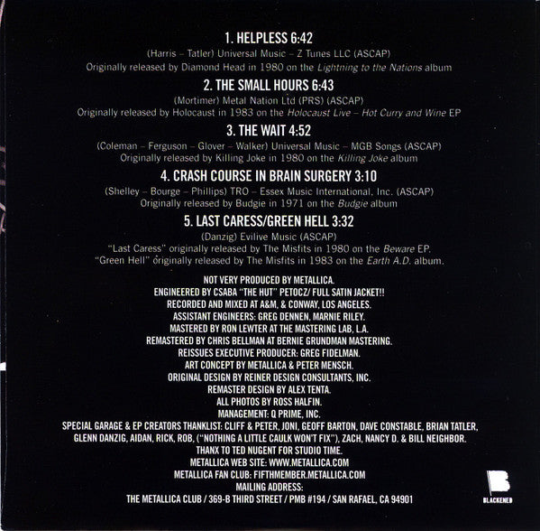 The $5.98 Ep - Garage Days Re-Revisited - Metallica