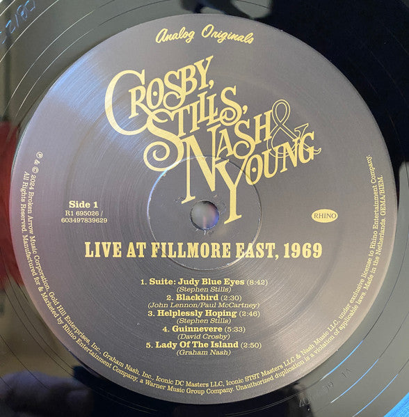 Live At Fillmore East, 1969 - Crosby Stills Nash & Young