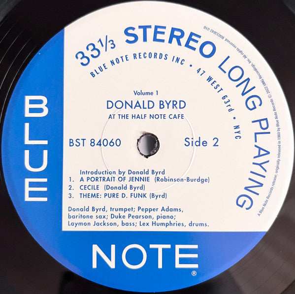 At The Half Note Cafe, Vol. 1 - Byrd, Donald