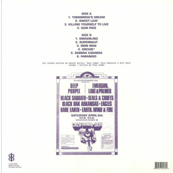 Motor Speedway: Ontario Ca April 6 1974 - Black Sabbath