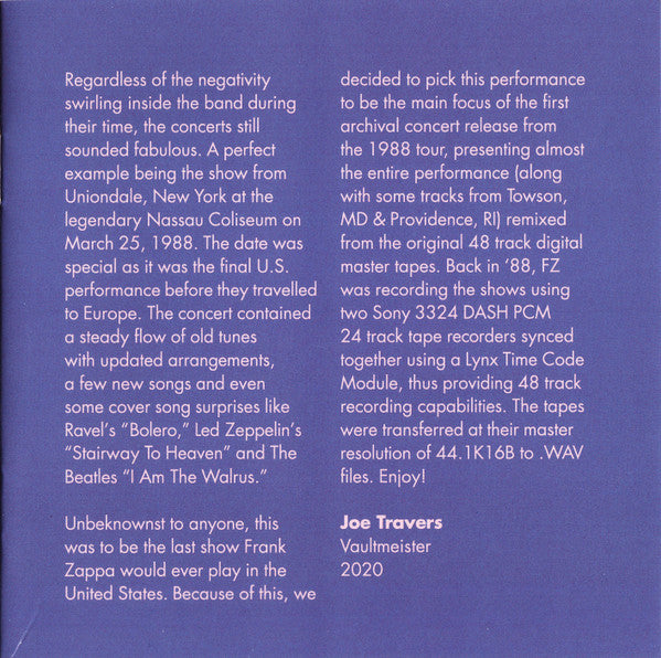 Zappa '88: The Last Us Show - Zappa, Frank